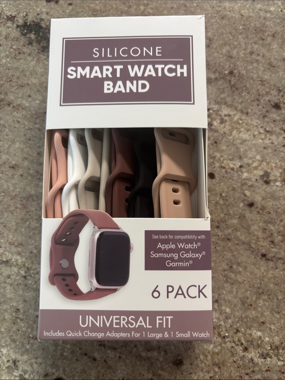 6-Pack Silicone Smart Watch Bands - Neutral Multi-Color
